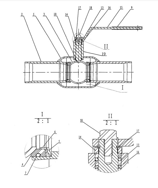 全焊接球阀结构图是怎样的?